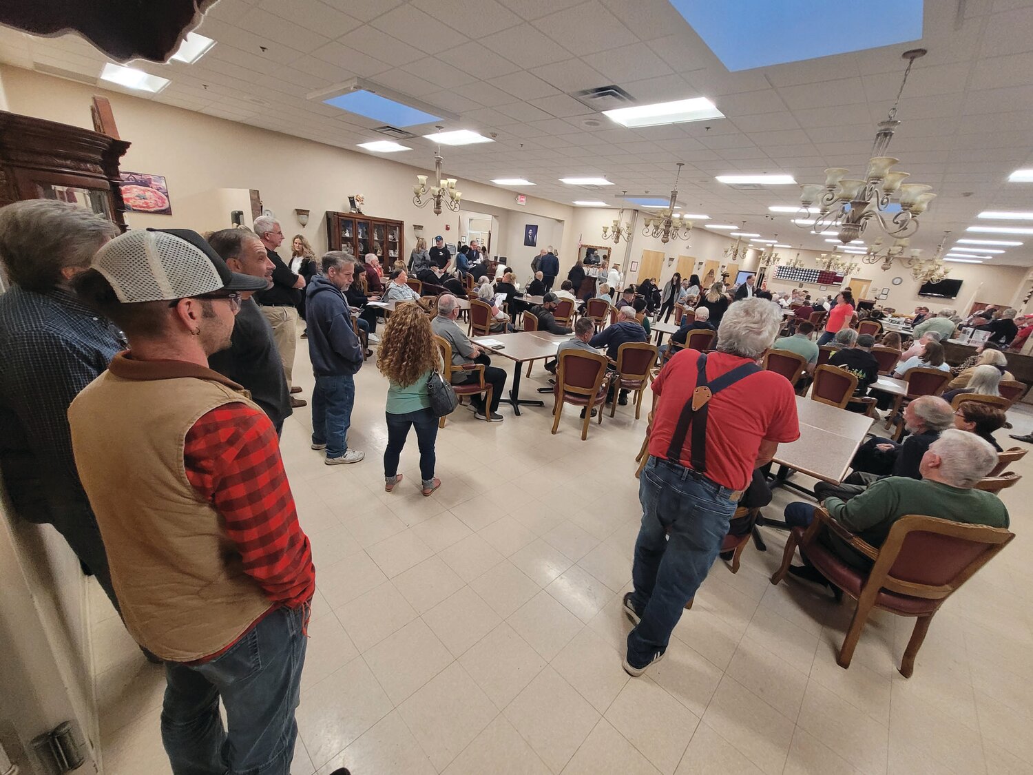 PACKED HOUSE: Residents packed the Johnston Senior Center last Thursday night. They’re back to fighting a large solar development once again proposed for a residential neighborhood in town.